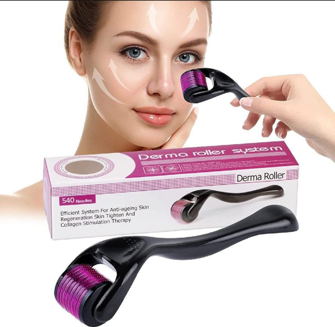 Derma Roller 0.5mm | 540 Micro Needles | Professional Microneedling for Face, Beard & Hair Growth