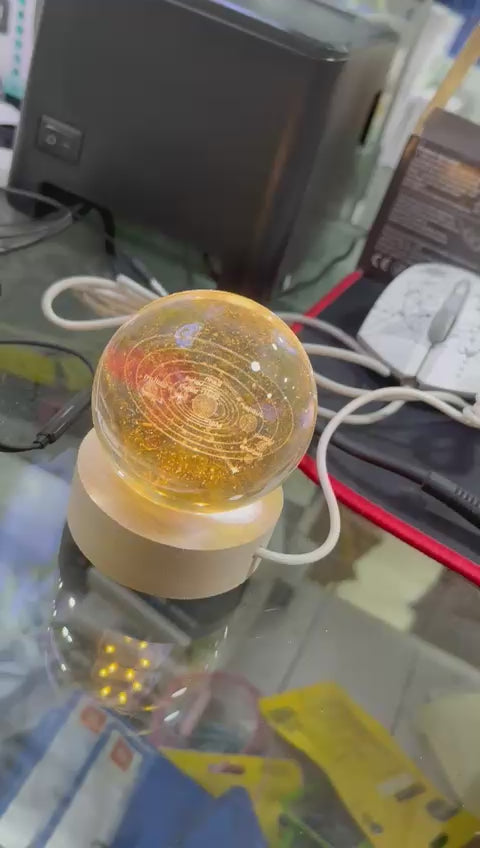 GalaxySphere 3D Crystal Night Lamp – USB Powered Colorful LED Planet & Moon Light A magical décor lamp for bedroom, parties & perfect gift vibes ✨