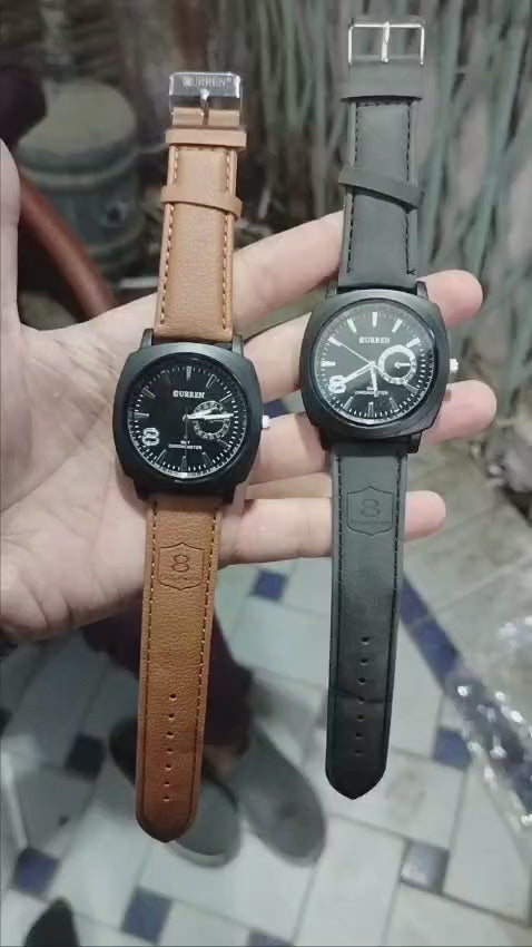 Men's Aviator-Inspired Textured Dial Watch