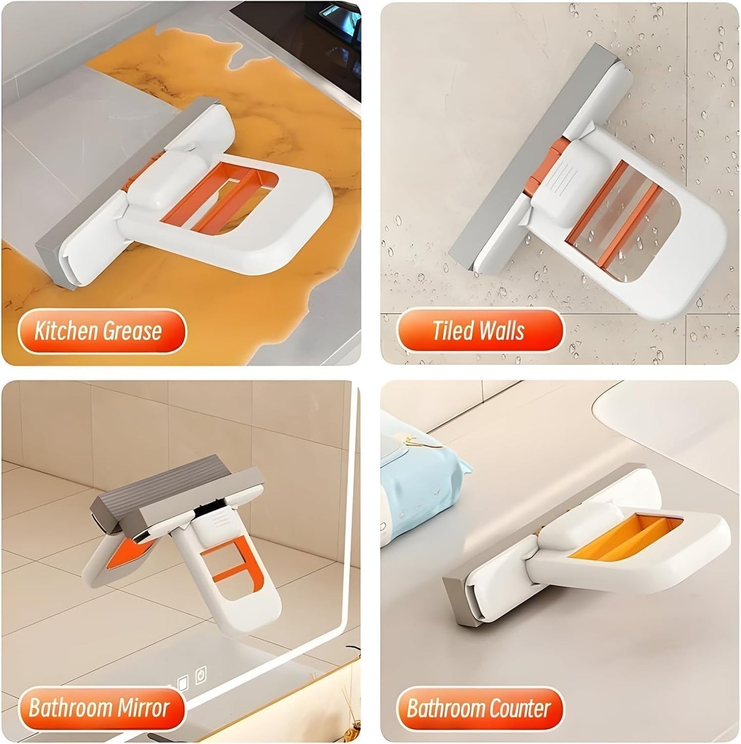 SmartFold Self-Squeezing Foldable Desktop Mini Sponge Mop