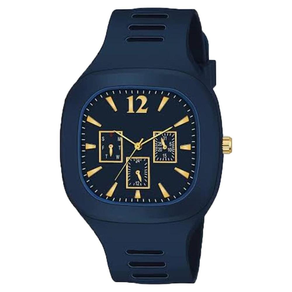 Premium Black Silicone Analog Watch for Men – Modern Casual Design