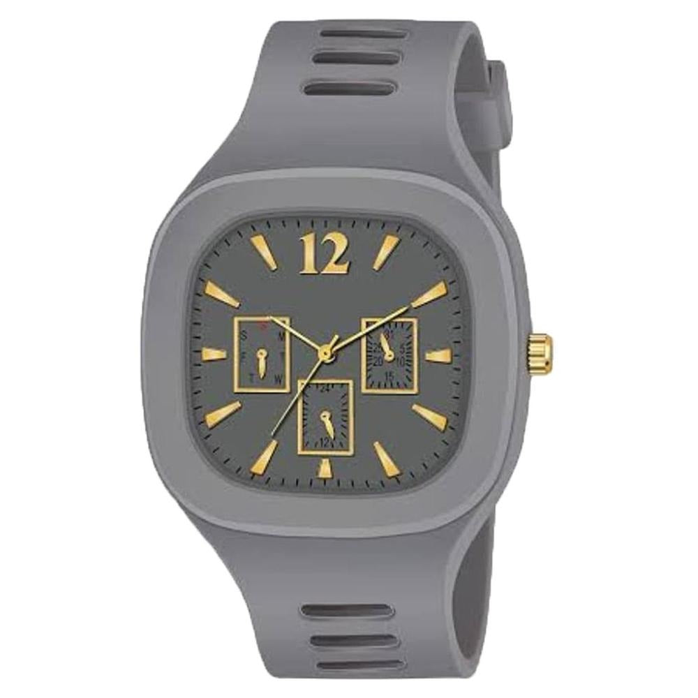 Premium Black Silicone Analog Watch for Men – Modern Casual Design